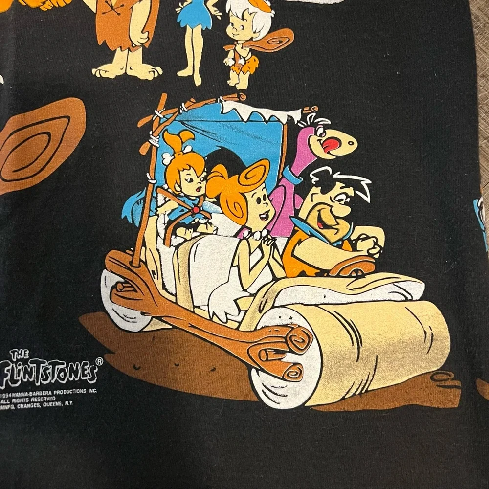 CLOSET CLOSING Flintstones T Shirt Vintage Tultex 1994 90s Front & Back Graphics - Picture 14 of 16
